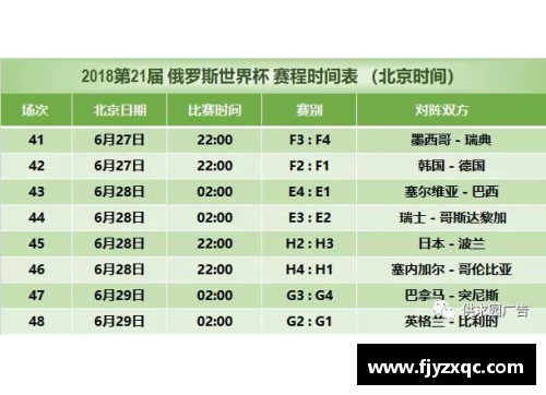 2022世界杯精彩赛程完整时间表